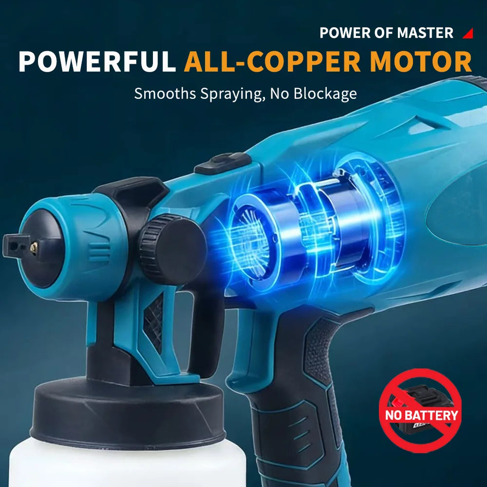 CCG - Cordless Paint Spray Gun 18V Battery Portable Electric Rechargeable Sprayer