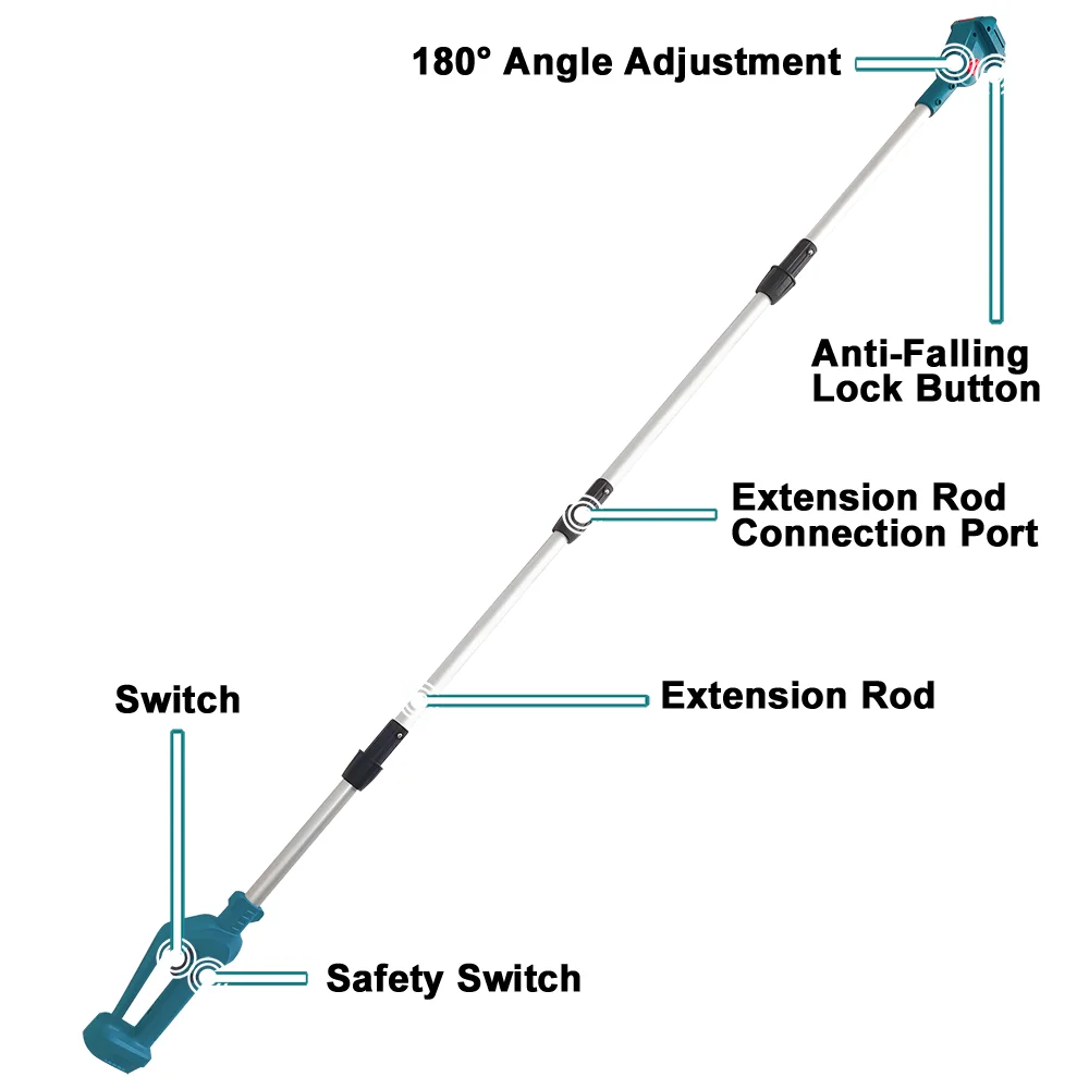 CCG - Professional Electric Extension Pole For Pruning Shears With 3 Pins