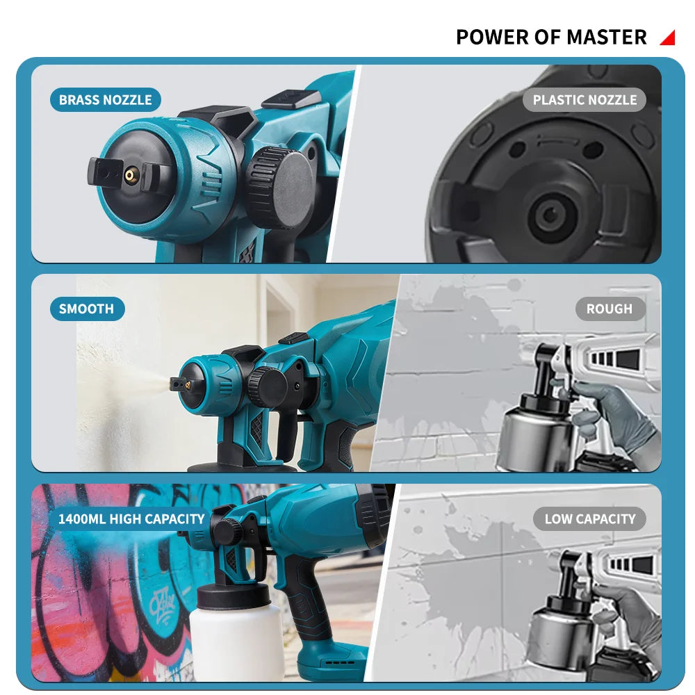CCG - Cordless Paint Spray Gun 18V Battery Portable Electric Rechargeable Sprayer