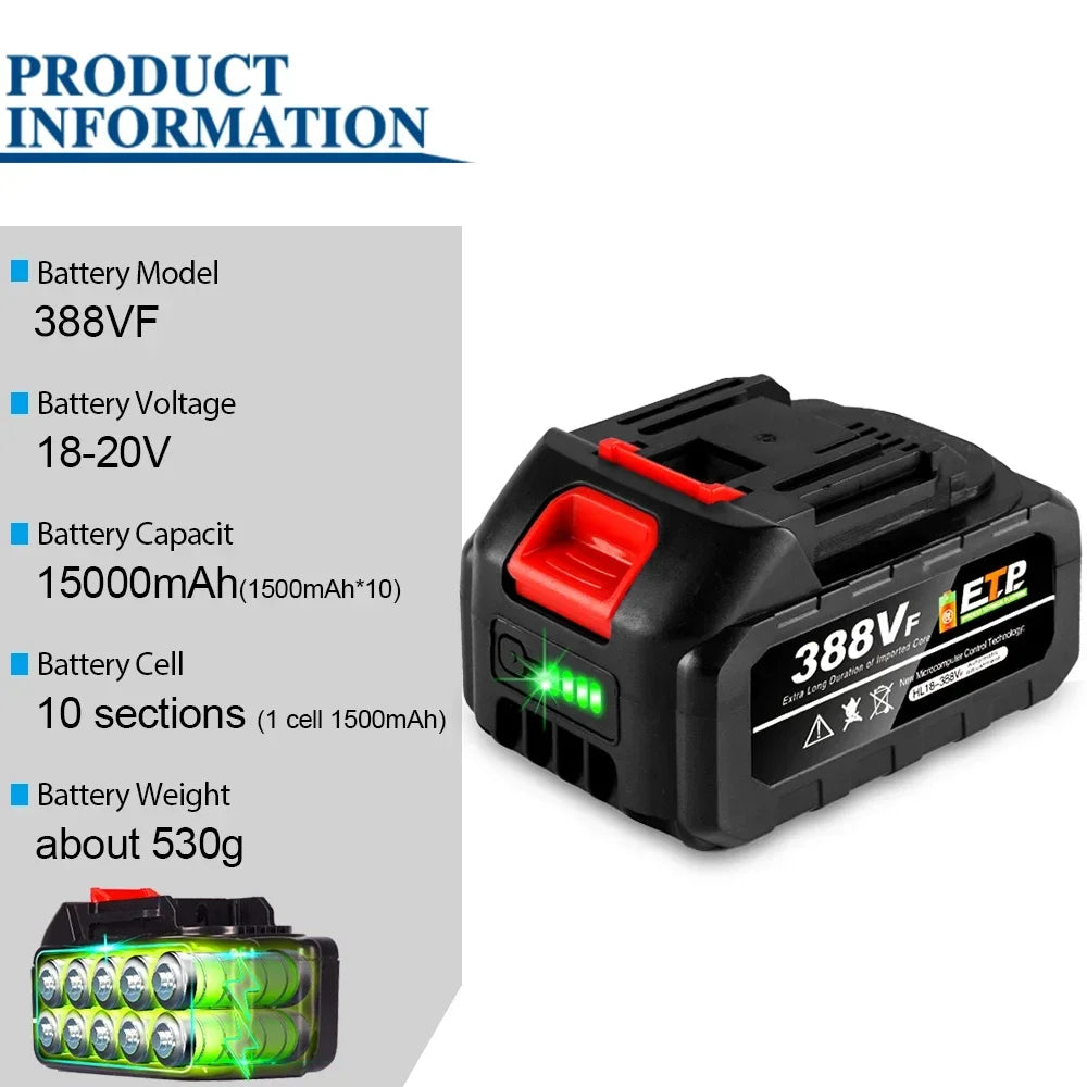 CCG - 21V 388VF 15000mAh High Capacity Rechargeable Lithium Ion Battery