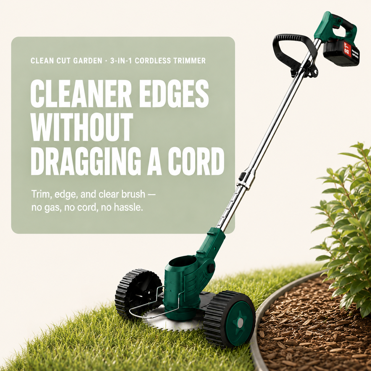 CleanCut™ 3-in-1 Cordless Grass Trimmer