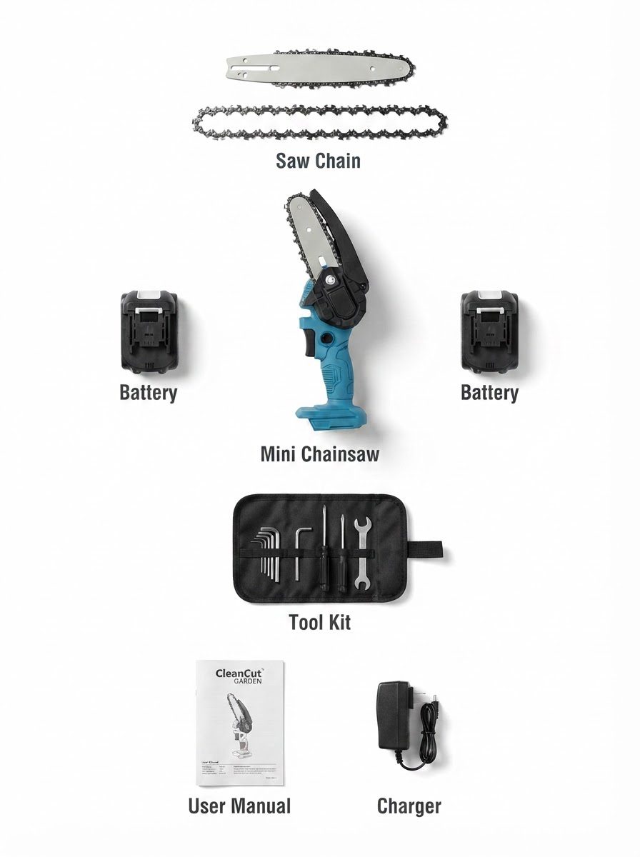 CleanCut™ Cordless Mini Pruning Chainsaw