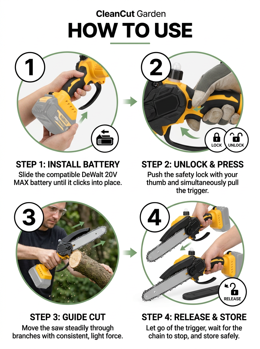 CleanCut™ Mini Electric Chainsaw (8-inch)