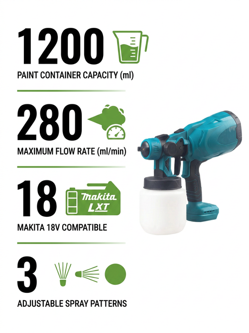 CCG - Cordless Paint Spray Gun 18V Battery Portable Electric Rechargeable Sprayer