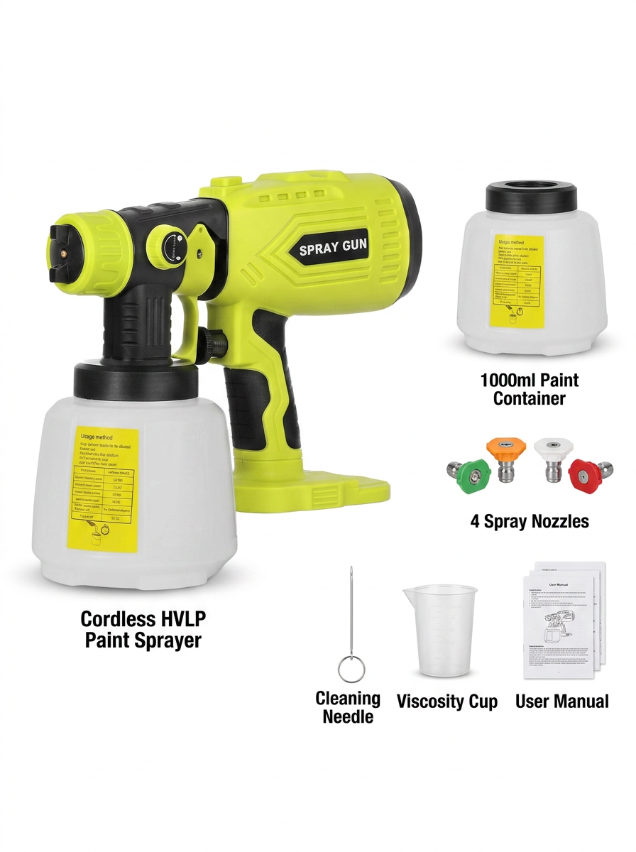 CleanCut™ Cordless HVLP Paint Sprayer (200W)