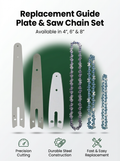 CleanCut™ Guide Plate And Saw Chain Set (4"/6"/8")