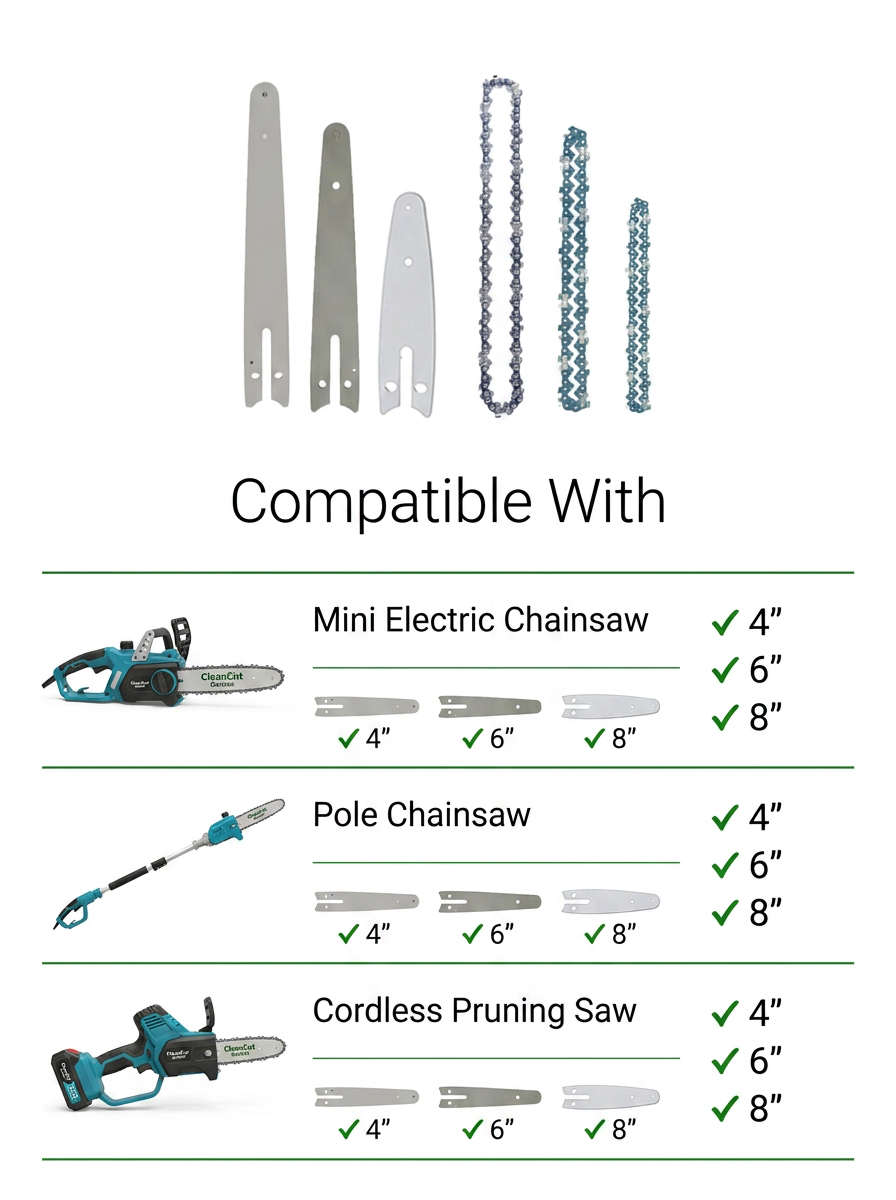 CleanCut™ Guide Plate And Saw Chain Set (4"/6"/8")