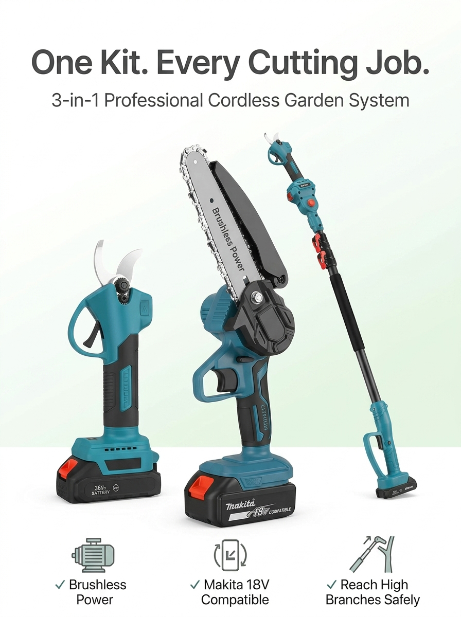 CleanCut™ Electric Gardening Tools Set 3-in-1