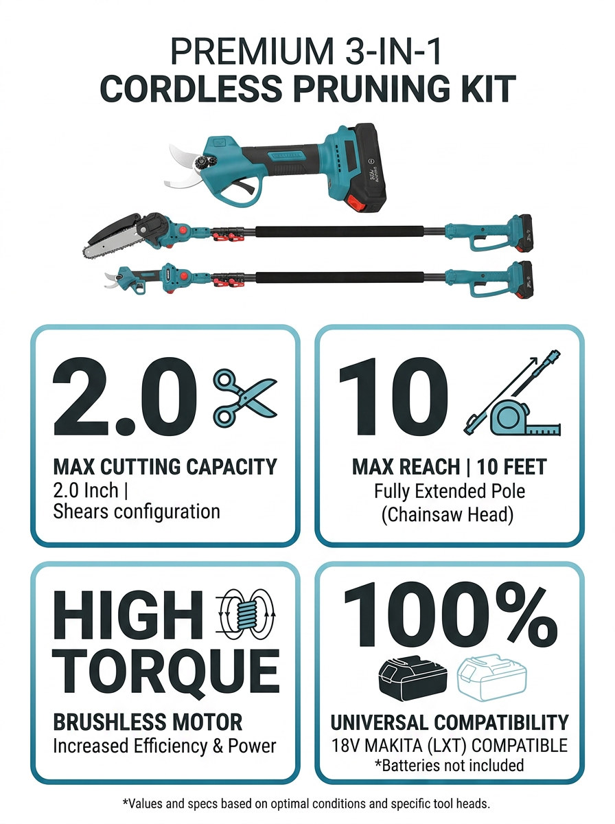 CleanCut™ Electric Gardening Tools Set 3-in-1