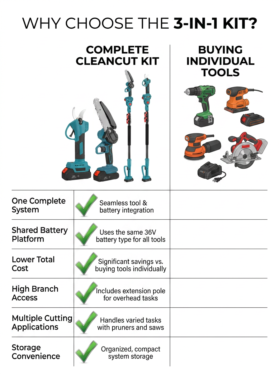 CleanCut™ Electric Gardening Tools Set 3-in-1